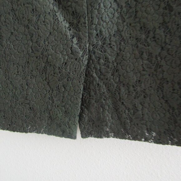 Ann Taylor Pencil Skirt 10 Petite Green Floral Lace Feminine Classic Business - Picture 7 of 12